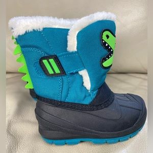 Cat & Jack Toddler sz 5 Boys Green Huxley Dinosaur Water Resistant Winter Boots